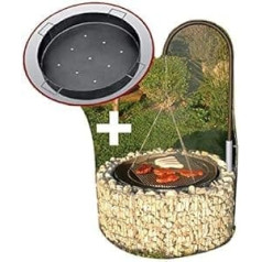 bellissa Fire and BBQ Grill Diameter 92 cm Including Charcoal Bowl + Barbecue Boom Gabion Grill Boom Grill