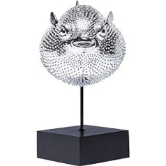 Kare Design Chrome Decorative Fish Statue on Base