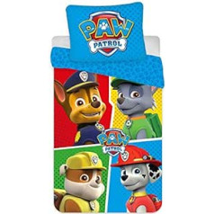 Paw Patrol bērnu gultas veļas 2-daļīgs komplekts segas pārvalks 100 x 135 cm + spilvendrāna 40 x 60 cm, 100% kokvilna Oeko-Tex