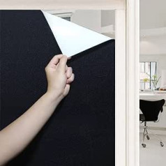 DIFIT Window Film Opaque Black Privacy Film Self-Adhesive Blackout Film for Windows Dark Opaque Film Blackout Film Anti-UV for Glass Door Indoor and Office (90 x 200 cm)