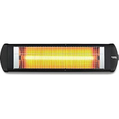 KUMTEL Infrarotstrahler 2500 W Strahlungsheizung Terrassenheizung Infrarot-Quarzheizung Strahlungsheizung Wandhalterung Wandheizung (2500W (schwarz))