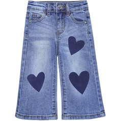 KIDSCOOL SPACE Baby jeans for little girls, denim trousers with wide leg and flared hem