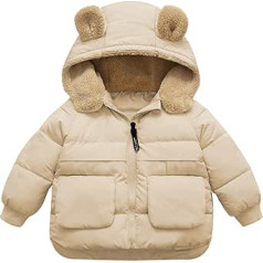 Happy Cherry Kinder Winterjacke Baby Dicke Mantel Gepolstert Winddicht Jacke mit Fleece Kapuze Warme Outwear