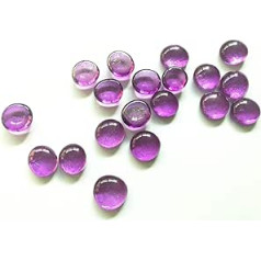 Jane Shop Glass Pebbles, 1.8kg(1.8kg) Flat Pebbles Marbles for Vase Filler, Aquarium Filler, Party Decoration (Approx 350pcs) (Purple)