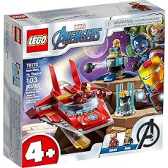 Bonbell LEGO Marvel Avengers Iron Man pret Thanos 76170 Forša, kolekcionējama supervaroņu konstruēšanas rotaļlieta bērniem ar Marvel Avengers Iron Man un Thanos minifigūras, 2021. gada jaunums (103 iepakojumā)