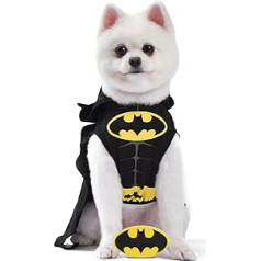 DC Batman Dog Costume Large | Best DC Batman Halloween Costume for Large Dogs | Official Batman Dog Costume for Pets Halloween, Dog Halloween Costume Size L