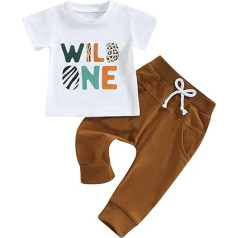 WangsCanis Toddler Baby Boy Birthday Outfit Wild Print Romper Leopard Print Romper Bikses Zēna dzimšanas dienas Apģērbu Komplekts Dzimšanas dienas Apģērbi Zēnam 2 Dab. Vasaras kleitas, balta (balta 1)