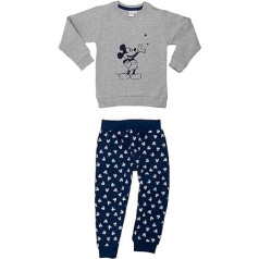 Disney Mickey Mouse Mazuļu komplekts Unisex augšējais džemperis ar biksēm, 2-daļīgs pelēks/zils