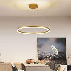 Piekarināms gaisma Mūsdienīgs ēdamgalds LED piekarināmā lampa Gredzena piekarināma lampa ar tālvadības pulti regulējamu apgaismojumu Restorāna piekaramā apgaismojuma augstums, regulējams viesistabai virtuvei ēdamistabas lustra