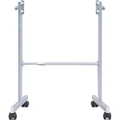 LOOQS Rollbarer Whiteboard-Ständer mit feststellbaren Rädern, Verstellbarer Winkel, silbriger Metallständer für Schule, Büro, Klassenzimmer, Zuhause, nur Ständer