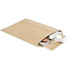 25 Cardboard Envelopes 455 x 320 mm up to 50 mm Total Height Ideal for DIN A3 Hard Cardboard Brown Self-Adhesive for Documents Toppac tP335 (25|Carton|A3)