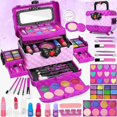 Children's Make-Up Case, Girls' Make-Up Toy, 54 Pieces, Washable Make-Up Set, Girls' Toy, Birthday Gifts Toy for Girls from 3 4 5 6 7 8 9 10 11 12 Years Girls