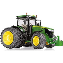 WIKING 077846 John Deere 7310R modeļa traktors ar dubultām riepām, 1:32, metāls/plastmasa, no 14 gadiem, daudzas funkcijas, maināmi riteņi, atverams motora pārsegs, kustīgi sēdekļi