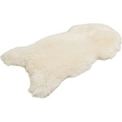 Cakla Real Lambskin 100-110 cm, Sheepskin Real Large, Fur Rug White, Soft and Fluffy, Fur for Chairs, Lambskin Rug, 100% Organic, Sheepskin, Decorative Fur, Sheepskin Skins
