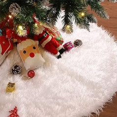 90 cm plīša svārki Ziemassvētku eglītei balti Ziemassvētku eglītes svārki Mākslīgās kažokādas Ziemassvētku eglītes svārki priecīgiem Ziemassvētku rotājumiem Ziemassvētku ballītes dekorēšana