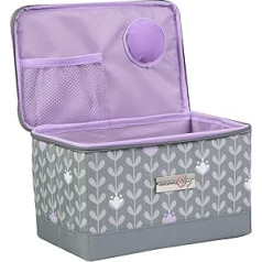 Viss, Mary Sewing Case Grey Leaf Print EVM12861-1