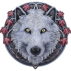 Nemesis Now White Lisa Parker Guardian of Autumn Wolf Resin Wall Plaque 29cm