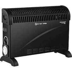 DONYER POWER Electric Convector Heater 2000 W Room Heater with Adjustable Thermostat and 24 HR Timer Black