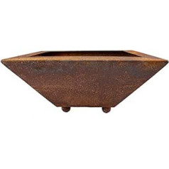 Manufaktur-Lichtbogen Rust Plant Bowl Square 35 x 35 x 16 cm Dārza dekorēšana Patina