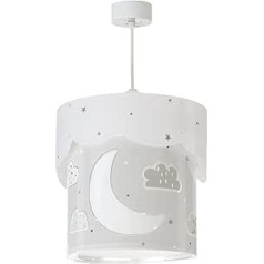 Dalber 61232E E27 Children's Room Ceiling Light Moon and Stars Grey