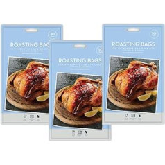 30 Large Roasting Bags 250mm x 380mm Oven Microwave Safe for Juicy Meat, Chicken, Turkey, Fish, Vegetables