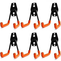 Reehi Garage Hooks, Steel Garage Wall Hooks, Small U Garden Storage Hooks for Organizing Power Tools, Women's Large Items (6 Pack)