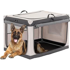 4 mājdzīvnieku suņu transportēšanas kaste, salokāma, ar 2 durvīm, sieta automašīnas suņu kaste, elpojoša, XL automašīna, nometnei