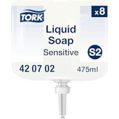 Tork Sensitive Hand 420702 Mini šķidrās ziepes S2 Dermatoloģiski pārbaudītas 8 x 475 ml