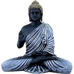 eSplanāde Meditējoša sveķu Budas statuja Mājas dekors Elka statuja Murti Tibetas budistu statuja 14 collu augsta, liela