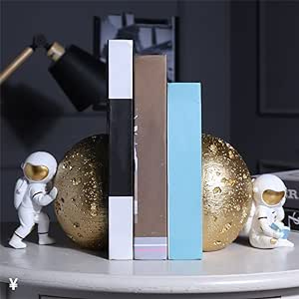 Astronaut Bookends, Rounded Edges, Resin Material, Spaceman Statue, Bookcase for Children (Type 3)