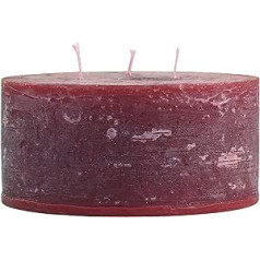 Chic Antique Macon Rustic Pillar Candle in Various Colours and Sizes Antique Altar Candle 100% Paraffin Long Burning Time (Dark Red, 7 x 15 cm)