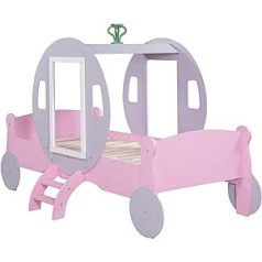 ATHRZ 90x190cm Princeses ratiņi bērnu gultas rāmis Vienvietīga automašīnas gulta Osmaņu gulta Dienas gulta Bērnu gulta Bēniņi Princeses gulta 90x190cm