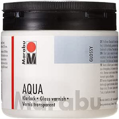 Marabu 113575000 Aqua laka dažāda izmēra caurspīdīga, Aqua Gloss laka 500 ml, 500 ml