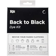 Craft County Rit Back to Black Dye Kit - Can be used to restore faded black colour to a vibrant black