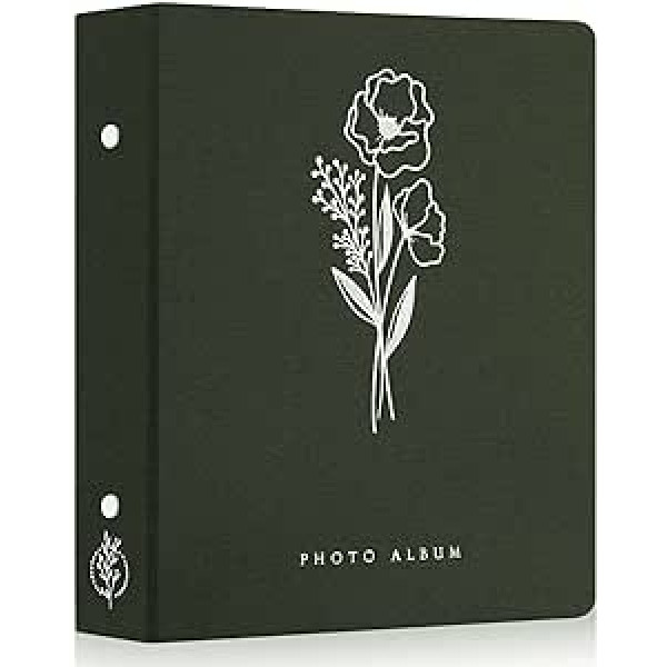 Lanpn Photo Album 10 x 15 400 cm Linen Slip-in Album for Portrait Photos Pictures Green