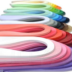 JUYA Papier Quilling Set bis zu 42 Farben eine Farbe und 100 Streifen pro Packung 2/3/5/7/10mm Breite verfügbar(42 Farben, Breite 5mm)