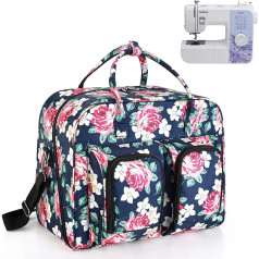 Teamoy Sewing Machine Carry Bag, Padded Sewing Machine Bag with Bottom Wooden Plate, Compatible with Most Standard Sewing Machines and Accessories, blue, Suitcase organiser