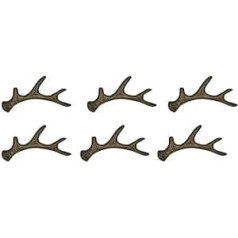 Zeckos 6 x Antique Bronze Effect Cast Iron Deer Antler Drawer Handles