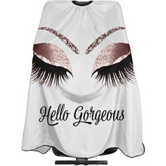 Carwayii Barber Cape Hello Girl Gorgeous Glitters Eyelash Salon Apron Hair Cutting Cape Barbershop Kits For Women 55 x 66 Inches