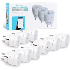 Silvergear® Smart Socket (iepakojumā pa 9), WiFi ligzda, Alexa ligzda, Smart Plug darbojas ar Google Home, Alexa balss vadība, tālvadības pults, izmantojot iOS, Android lietotne, nav nepieciešams centrmezgls