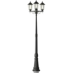 Lindby Mast Light, Ceļa apgaismojums, 217 cm, āra apgaismojums, stāvlampa, dārza laterna, IP44, dārza lampa, āra gaisma, ceļa lampas pagalms, 3 x E27, spuldze nav iekļauta