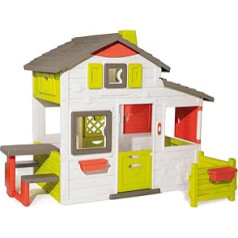 Smoby - Neo Friends House - rotaļu māja bērniem iekštelpās un ārā, paplašināma ar piederumiem, dārza nojume zēniem un meitenēm no 3 gadu vecuma