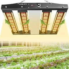 Sonlipo SPC2500 250 W LED augšanas gaisma ar 1220 LED pilna spektra saules baterija ar UV un infrasarkano staru regulējamu ķēdes taimeri Hidroponisko augšanas gaismu iekštelpu augiem [Eenerģijas klase]