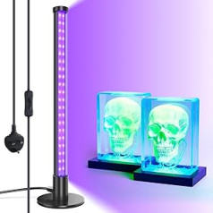 Barrina LED-Schwarzlichtleiste für Party, Halloween, T10, vertikal, stehend, UV-Schwarzlicht, 14 W, 40 cm Höhe, mit An-/Ausschalter