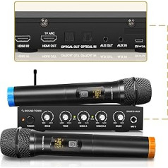 Sound Town Wireless Microphone Karaoke Mixer System with HDMI ARC, Optical (Toslink), AUX, Supports Smart TV, Media Box, PC, Bluetooth, Soundbar, Receiver (SWM16-MAX)