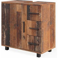 Vicco Ilias Rustic Oak tualetes galdiņš 60 x 61 cm ar durvīm un 3 atvilktnēm