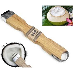 Dolphin Shop kokosriekstu rīves skrāpis svaigai vai mazuļu kokosriekstu gaļai, koka rokas izmērs: 7,5 x 1,4 x 0,5 collas, 1 gabals, pārnēsājams iekštelpām ārā