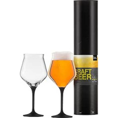 Eisch — Craft Beer Experts, Craft Beer Bocket 203/12 Black, 2 alus glāzes dāvanu tūbiņā (30020312)