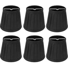 6 Pieces Fabric Lampshade Modern Black Chandelier Lampshades for E14 Wall Light Room Decor