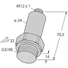 6831548-PT100R-26-LI3-H1140,frontbündiger Drucktransmitter m. Stromausgang